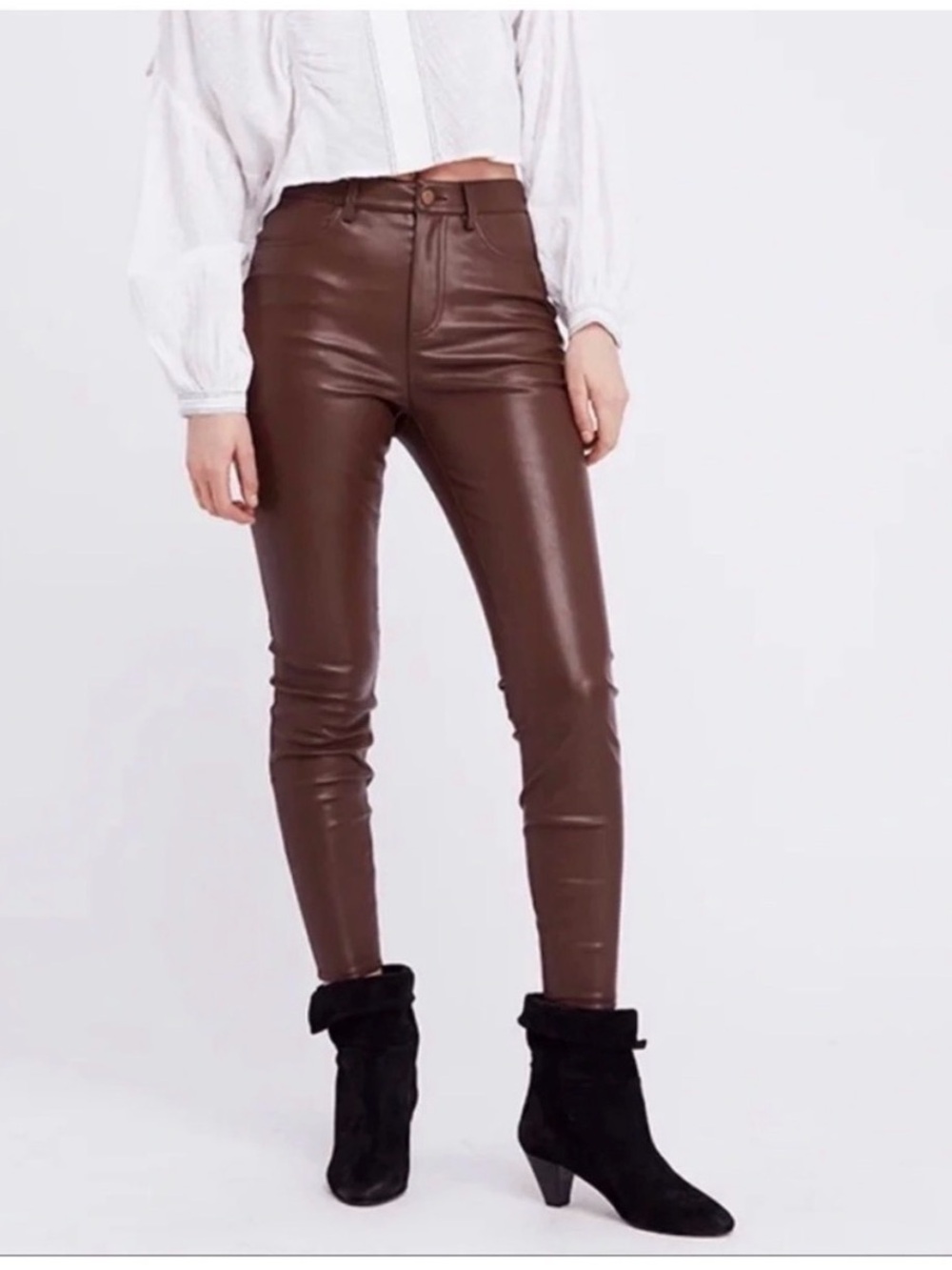 Free People vegan leather skinny jeans